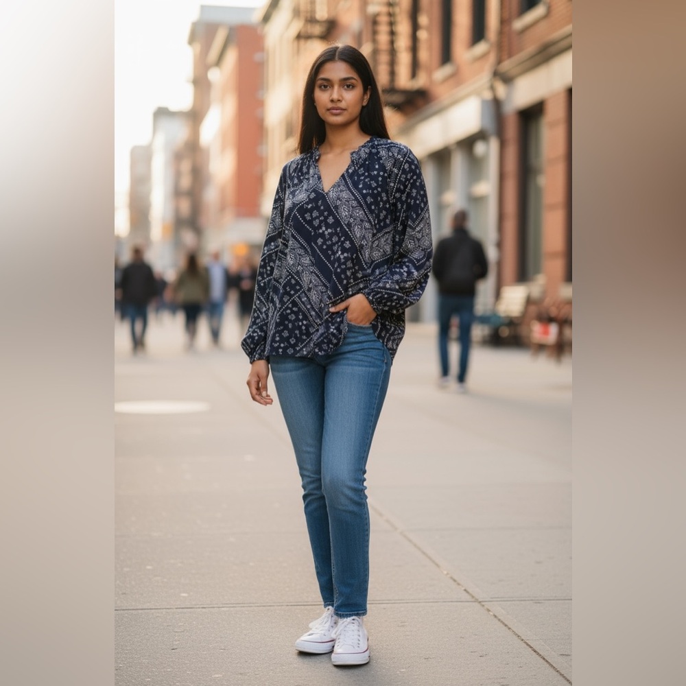Gap Navy Bandana‎ Top.